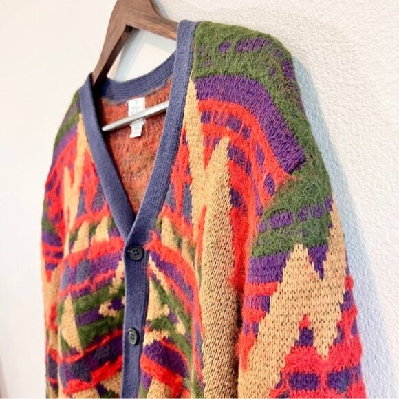 BDG Urban Outfitters Southwest Aztec Knit Cardigan Sweater M Boho Retro Grunge - Picture 9 of 10
